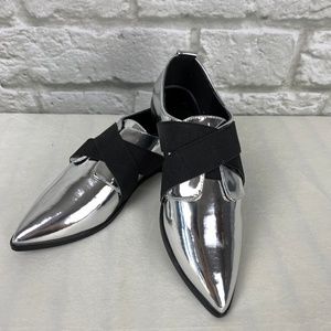 ASOS SIlver Chrome Pointed Toe Loafer